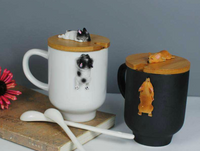 3D Corgi & French Bulldog hand made Coffee Mugs with Lid