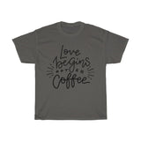 Love begins after coffee  Cotton T-shirt