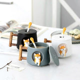 3D Corgi & French Bulldog hand made Coffee Mugs with Lid