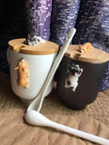 3D Corgi & French Bulldog hand made Coffee Mugs with Lid