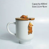 3D Corgi & French Bulldog hand made Coffee Mugs with Lid