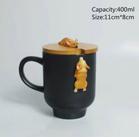 3D Corgi & French Bulldog hand made Coffee Mugs with Lid