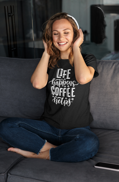 Life happens coffee helps Unisex  T-shirt